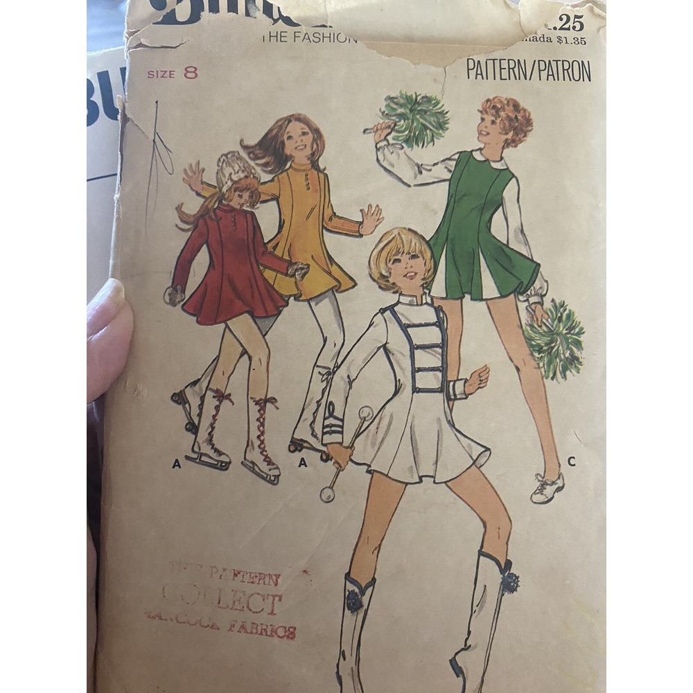 Vintage Butterick Cheerleading Sewing Pattern 5940 Size 8 Cut & Complete